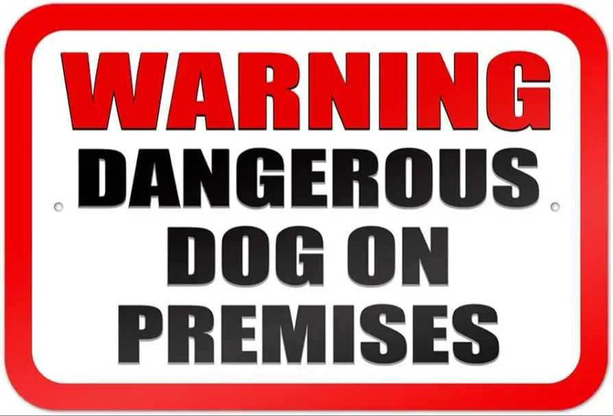 a dangerous dog breed warning sign