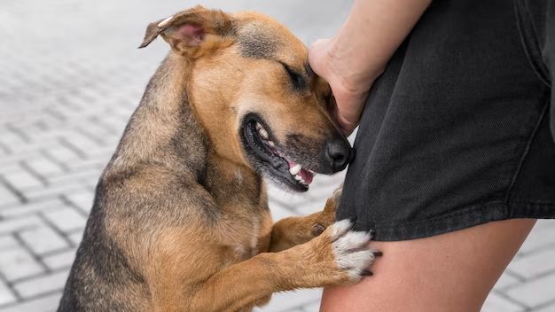 a dog owner taking their dog to the vet for persistent pain