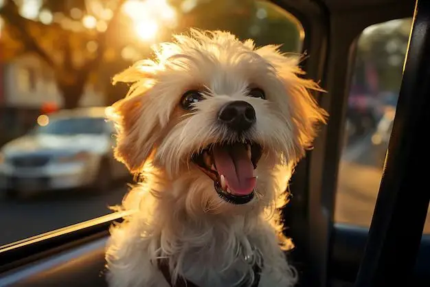 a dog sitting in a bright sunbeam shining through a window.