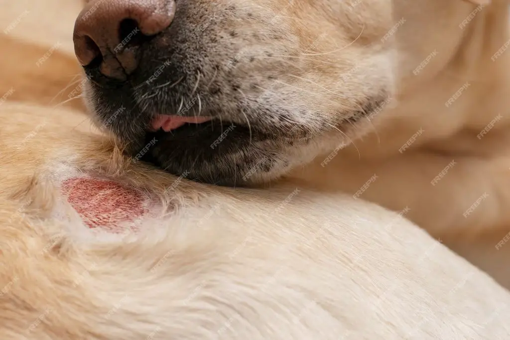 a dog with a skin lump