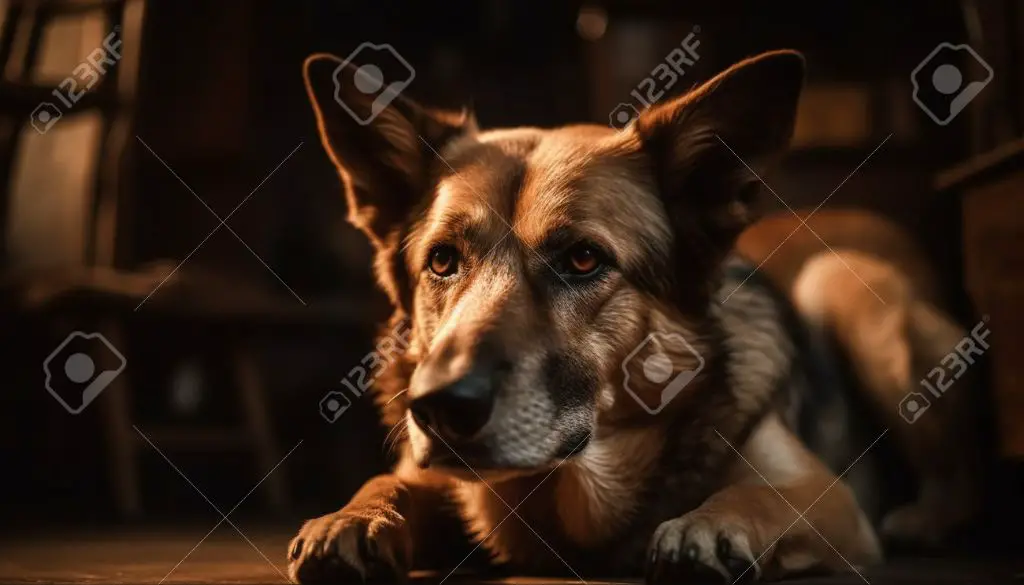 a purebred german shepherd puppy sitting outdoors