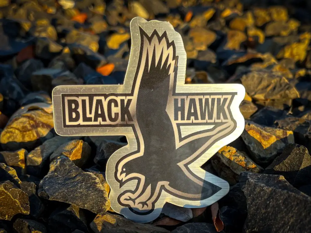 an image of the black hawk logo with a badge reading american made