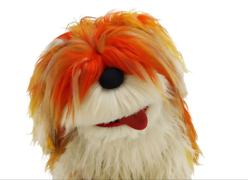 an image of the westie dog breed barkley portrayed on sesame street