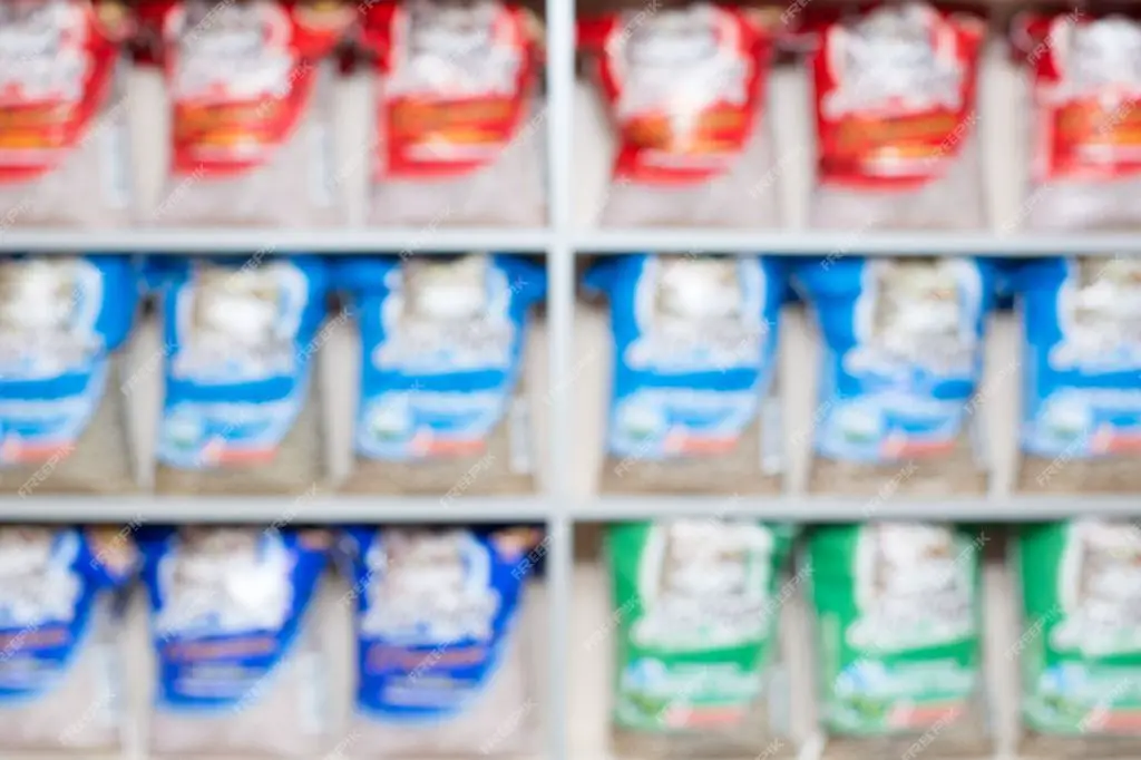 cans of dog food on a shelf in a store