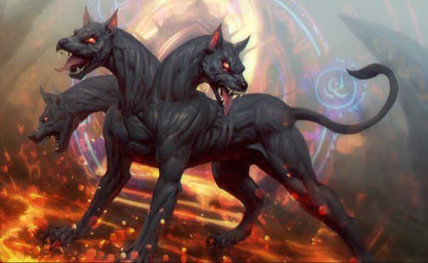 cerberus guarding the gates of the underworld