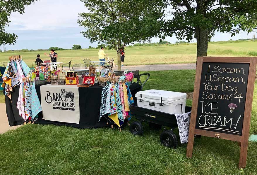 dog product vendors at festival booths