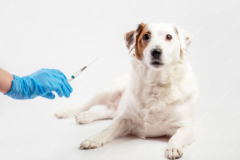 dog receiving medication for cancer pain management