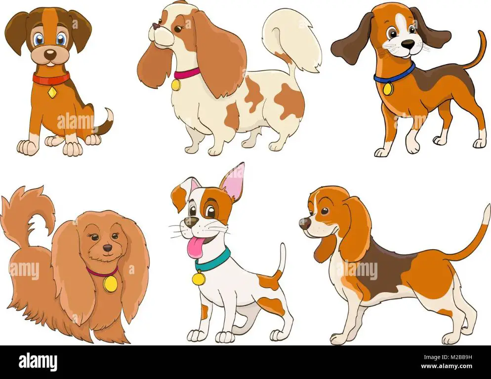 illustrated cartoon dogs