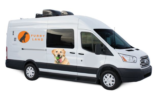 mobile dog grooming van