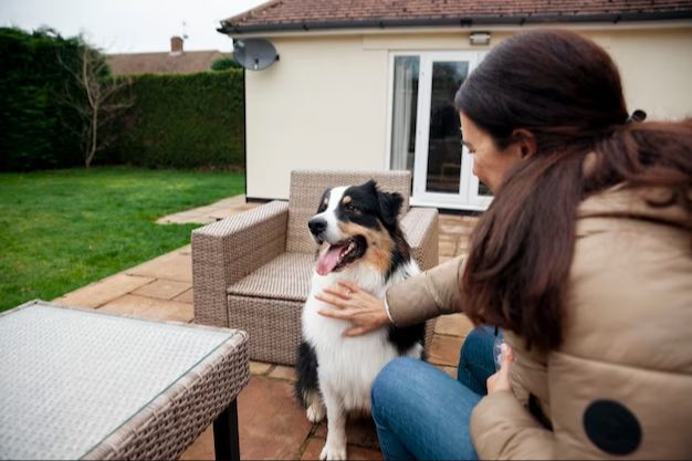 new dog being introduced to resident dog in home