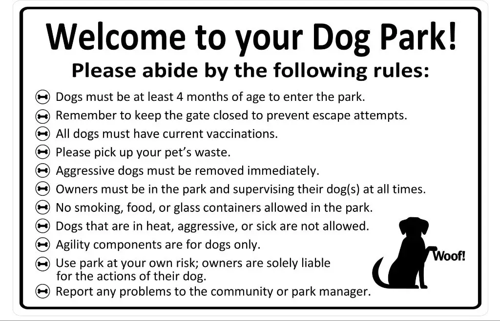 sign with rules and regulations about dogs