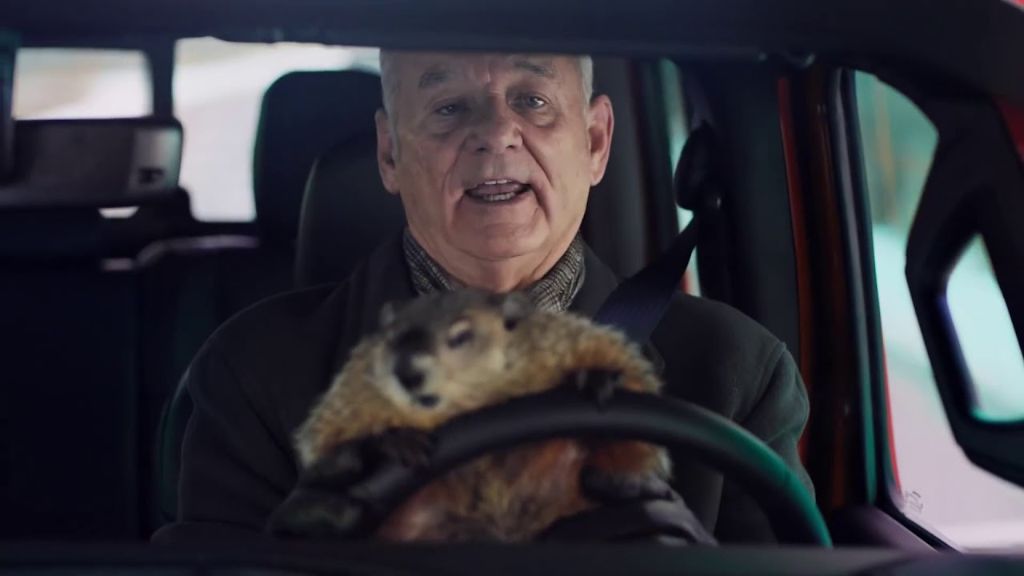 the mutt cutts van appearing in the 2020 jeep superbowl commercial with bill murray.