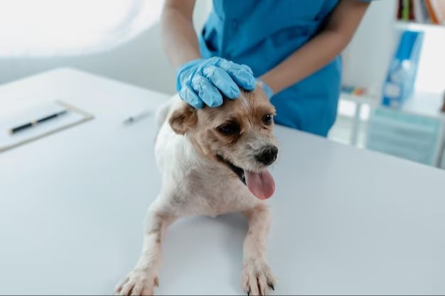 veterinarian performing diagnostic tests on dog with increased thirst